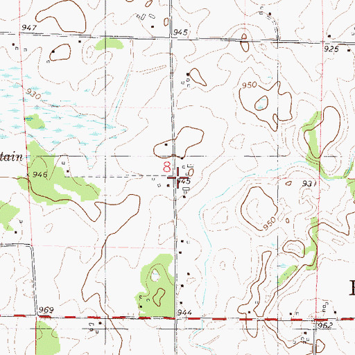 Topographic Map of Adickes School, MN