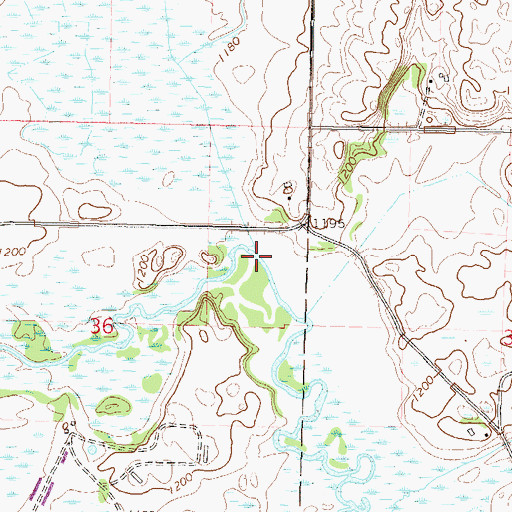 Topographic Map of Adley Creek, MN