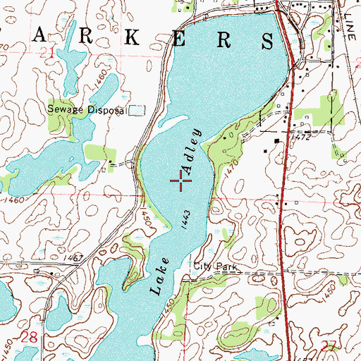 Topographic Map of Lake Adley, MN