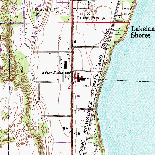 Topographic Map of Afton - Lakeland Elementary School, MN
