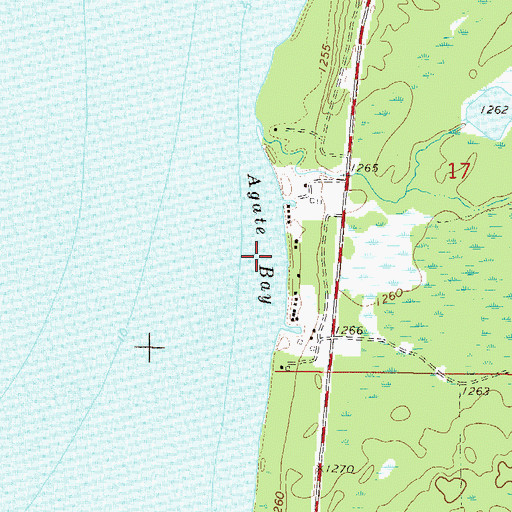 Topographic Map of Agate Bay, MN