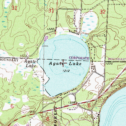 Topographic Map of Agate Lake, MN