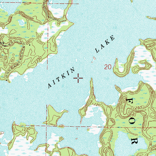 Topographic Map of Aitkin Lake, MN