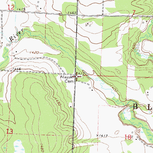 Topographic Map of Alajoki Cemetery, MN
