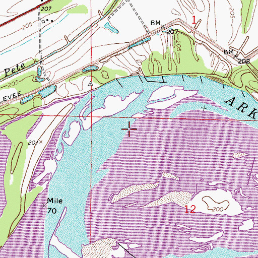 Topographic Map of Fish Point (historical), AR