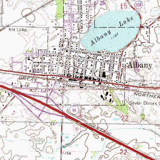 Topographic Map of Albany, MN