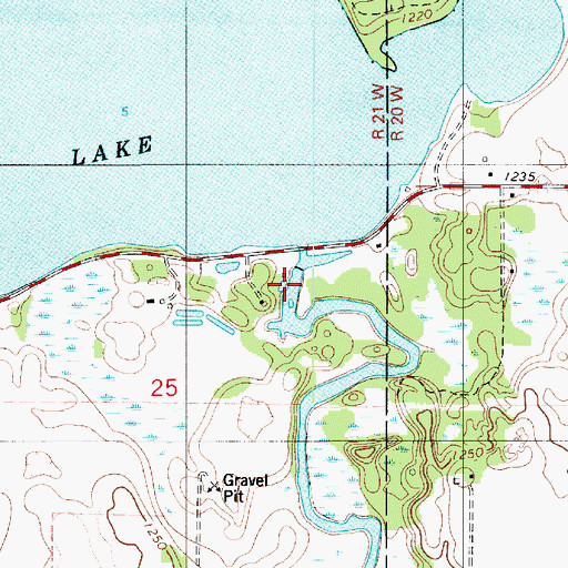 Topographic Map of Albert Lea Lake, MN