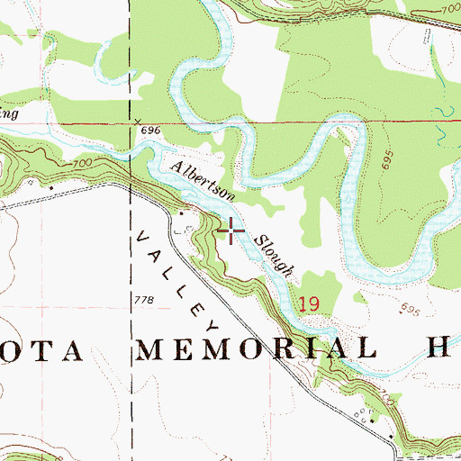 Topographic Map of Albertson Slough, MN
