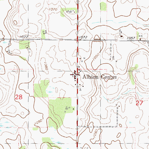 Topographic Map of Albion Center, MN