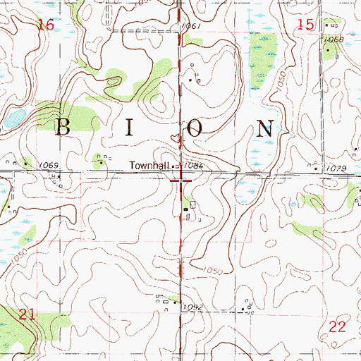 Topographic Map of Albion Center School, MN