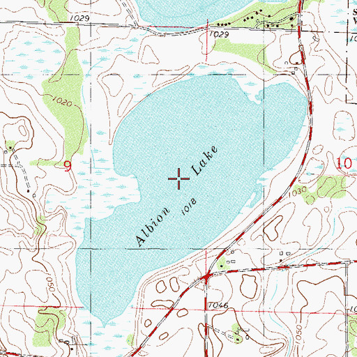 Topographic Map of Albion Lake, MN