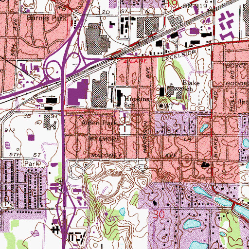 Topographic Map of Alden Park, MN