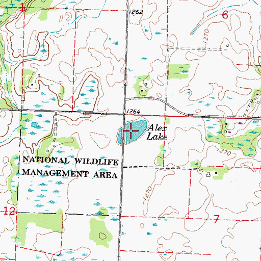 Topographic Map of Alex Lake, MN
