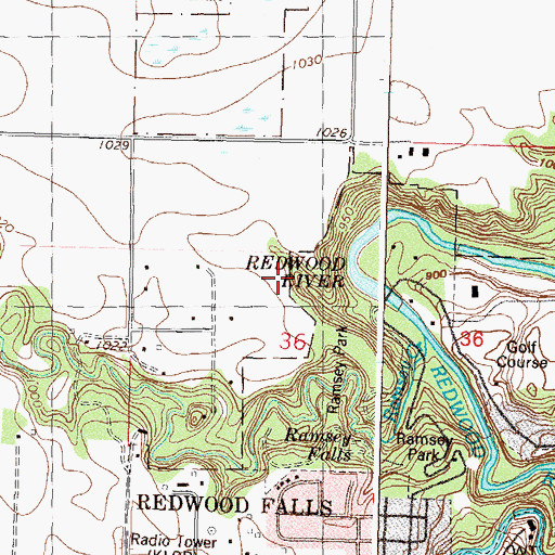 Topographic Map of Alexander Ramsey State Park, MN