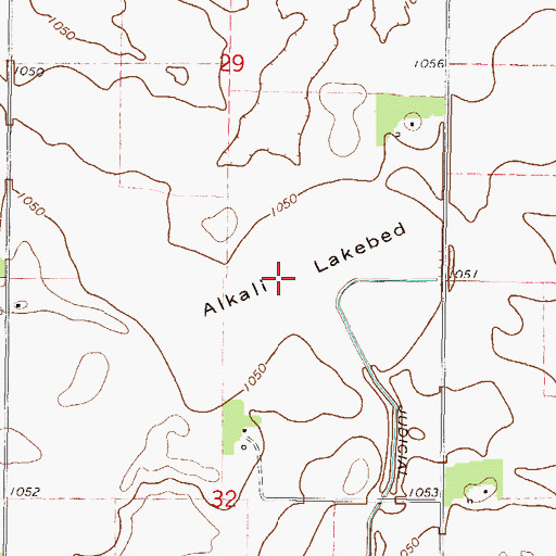 Topographic Map of Alkali Lakebed, MN