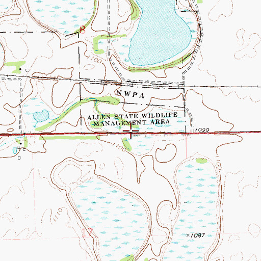 Topographic Map of Allen State Wildlife Management Area, MN