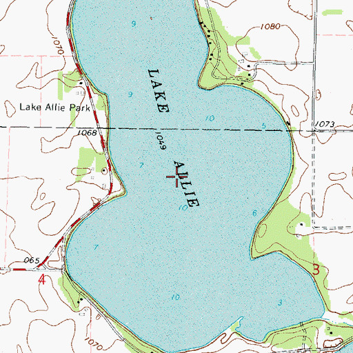 Topographic Map of Lake Allie, MN