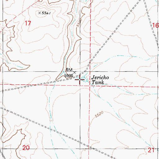 Topographic Map of Jericho Tank, AZ