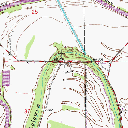 Topographic Map of Grassy Lake (historical), AR