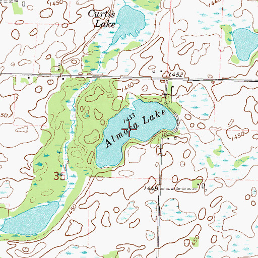Topographic Map of Almora Lake, MN