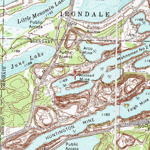Topographic Map of Alstead Mine, MN