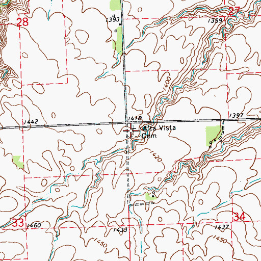 Topographic Map of Alta Vista Cemetery, MN