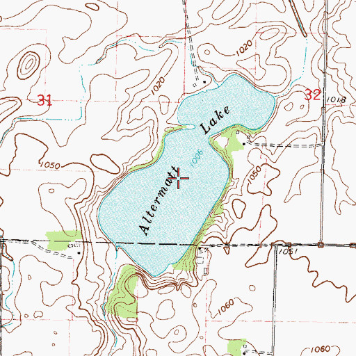 Topographic Map of Altermatt Lake, MN