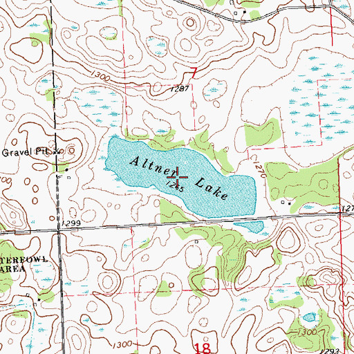 Topographic Map of Altner Lake, MN