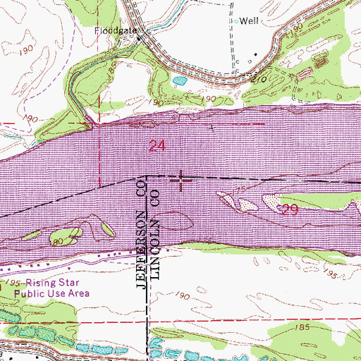 Topographic Map of Greenback Ferry (historical), AR