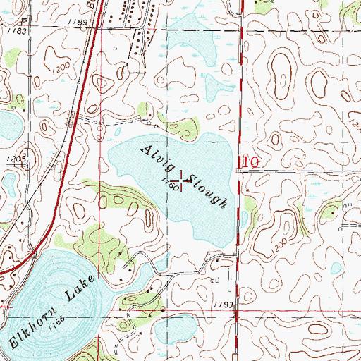 Topographic Map of Alvig Slough, MN
