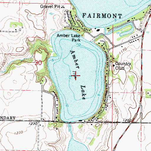 Topographic Map of Amber Lake, MN
