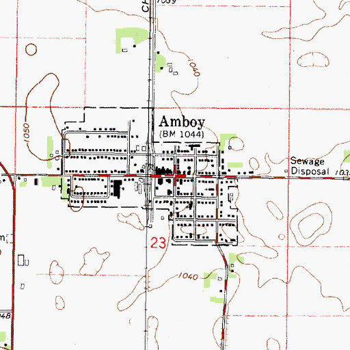 Topographic Map of Amboy, MN