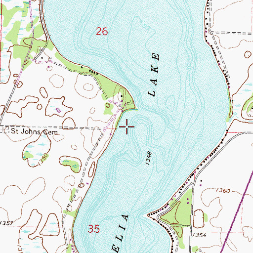Topographic Map of Amelia Lake, MN