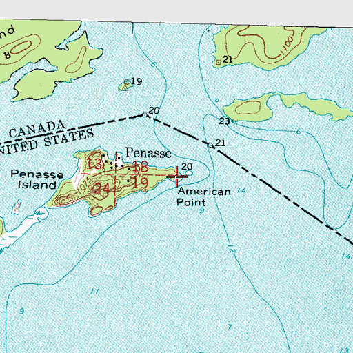 Topographic Map of American Point, MN