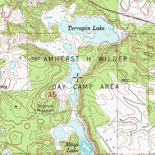Topographic Map of Amherst H Wilder Day Camp Area, MN