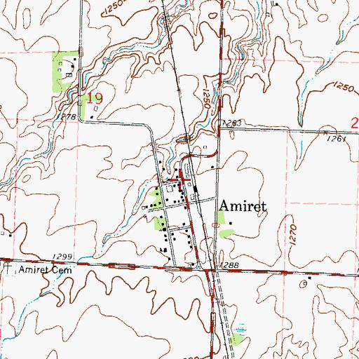 Topographic Map of Amiret, MN