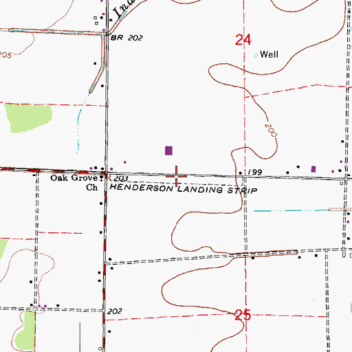 Topographic Map of Henderson Landing Strip (historical), AR