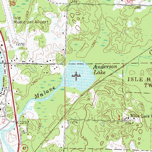 Topographic Map of Anderson Lake, MN