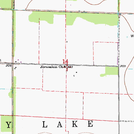 Topographic Map of Jerusalem School (historical), AR