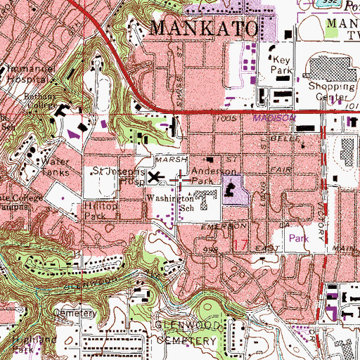 Topographic Map of Anderson Park, MN