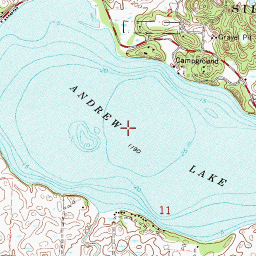 Topographic Map of Andrew Lake, MN