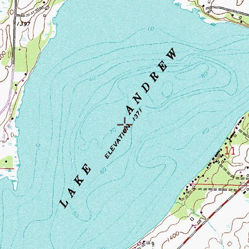 Topographic Map of Lake Andrew, MN