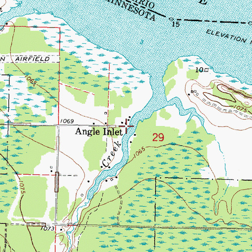 Topographic Map of Angle Inlet, MN