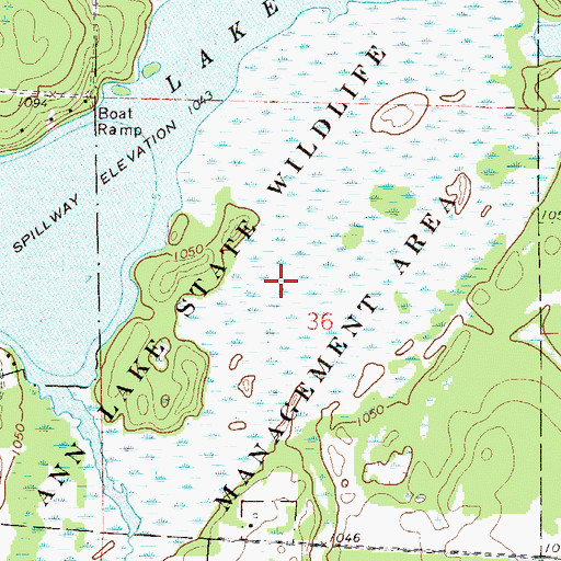 Topographic Map of Ann Lake State Wildlife Management Area, MN