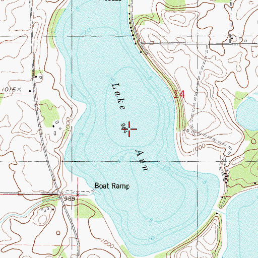 Topographic Map of Lake Ann, MN