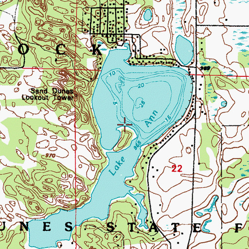 Topographic Map of Lake Ann, MN