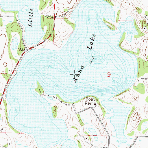 Topographic Map of Anna Lake, MN