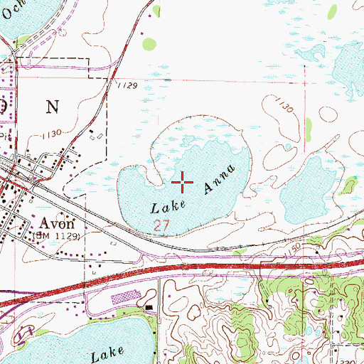 Topographic Map of Lake Anna, MN