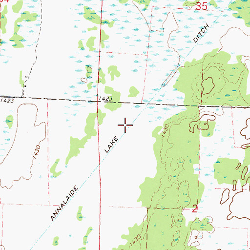 Topographic Map of Annalaide Lake Ditch, MN
