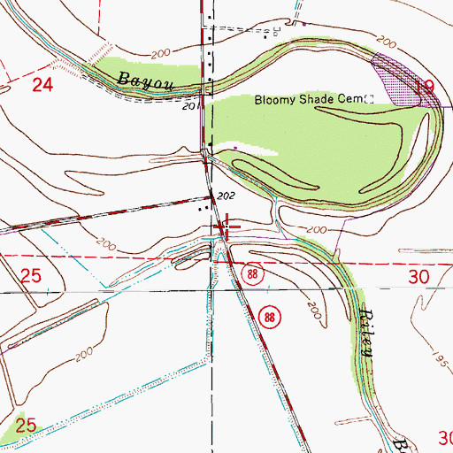 Topographic Map of Lake Dick Church (historical), AR